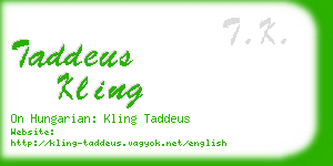 taddeus kling business card